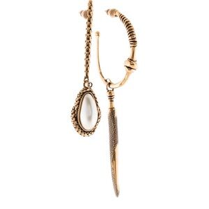 mismatch faux pearl drop earrings